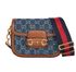 Horsebit 1955 Supreme Mini Bag, &pound;1,500, Handbags, Blue/Brown, Denim/Leather, Front view